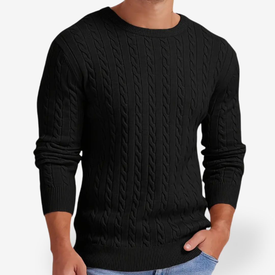 Men's relaxed-fit premium knit sweater in versatile colors, soft warm everyday casual style
