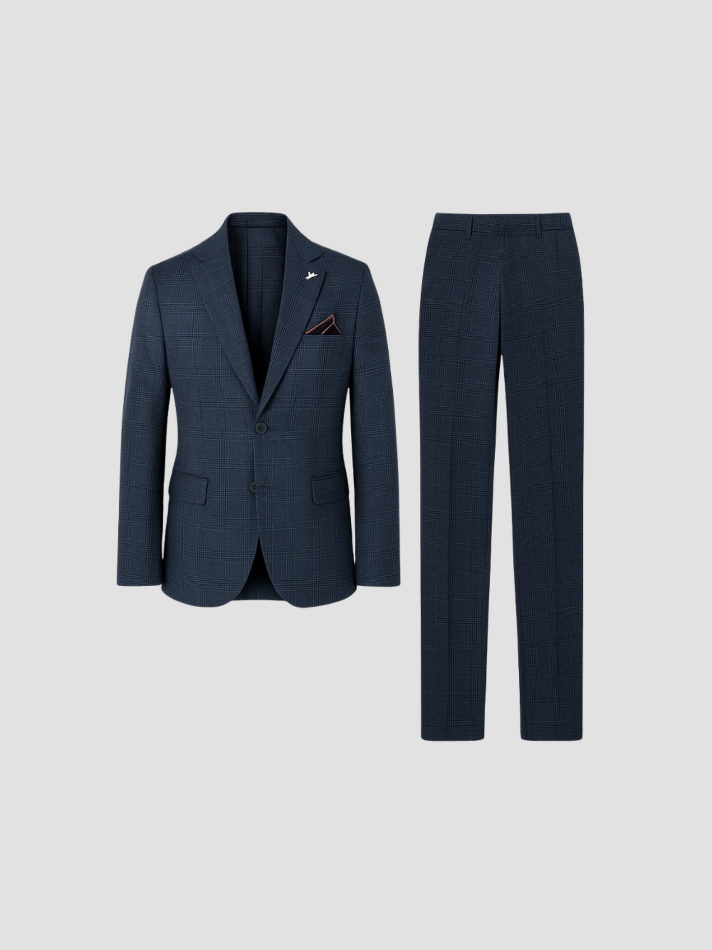 Men's slim-fit charcoal check suit modern cut tailored silhouette for professionals