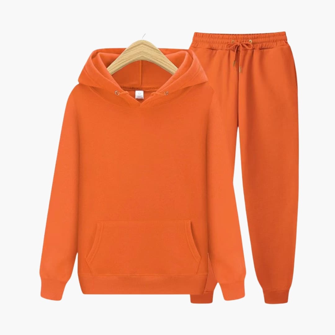 Men's two-piece tracksuit set hoodie and joggers comfort fit athleisure drawstring hood