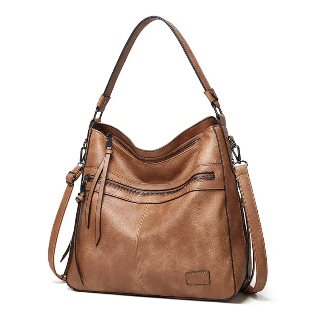 Judy vegan leather hobo shoulder bag chic versatile dual carrying options work travel smooth finish