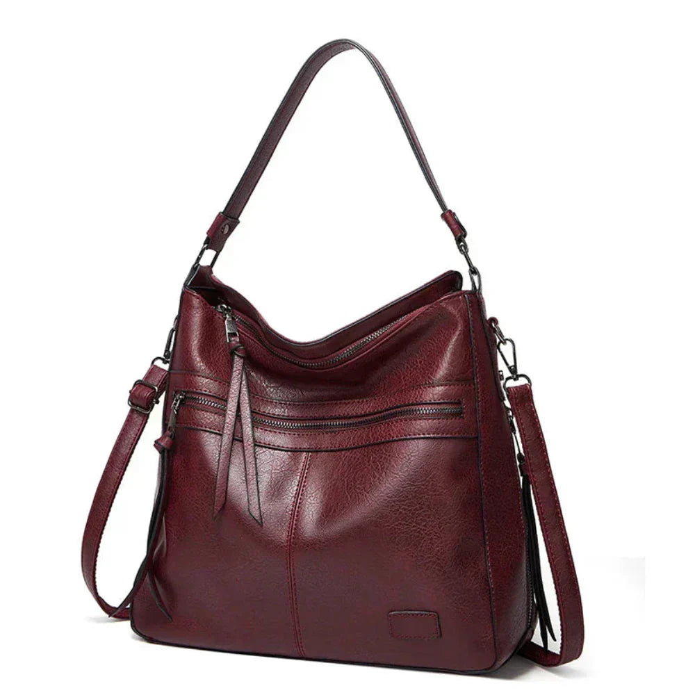 Judy vegan leather hobo shoulder bag chic versatile dual carrying options work travel sleek roomy
