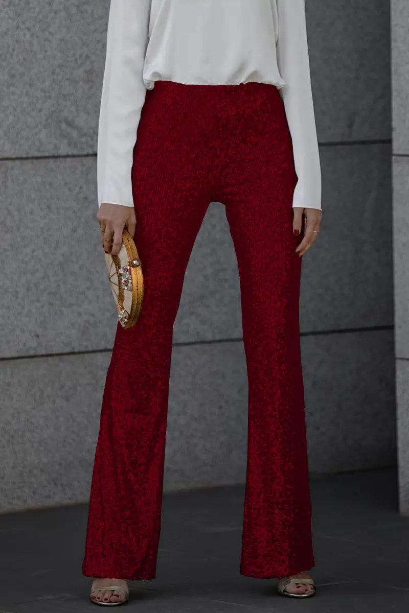 Women's high waisted flared trousers retro-inspired silhouette effortless chic everyday wear
