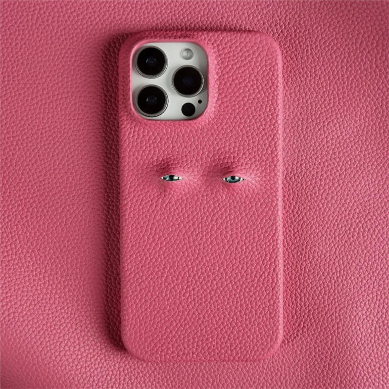Horizon rugged pebbled leather iPhone case bold eye motif design shock-absorbent armor protection