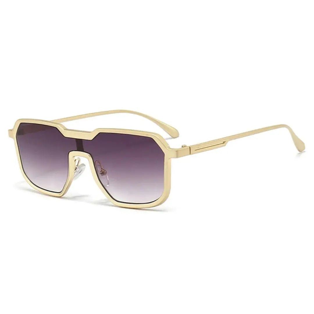 Oversized geometric aviator sunglasses unisex bold retro-futuristic metal frame lightweight durable