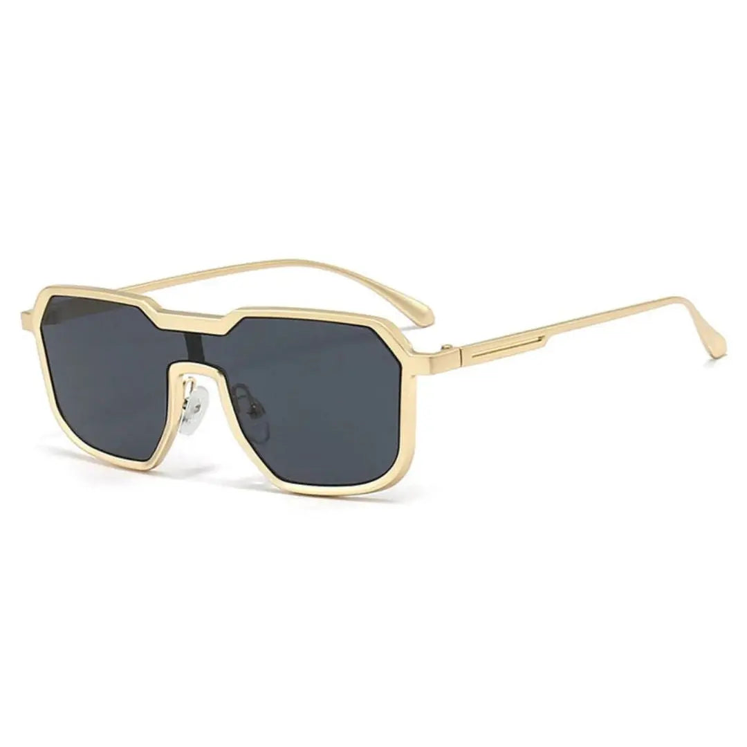Oversized geometric aviator sunglasses unisex bold retro-futuristic metal frame lightweight durable
