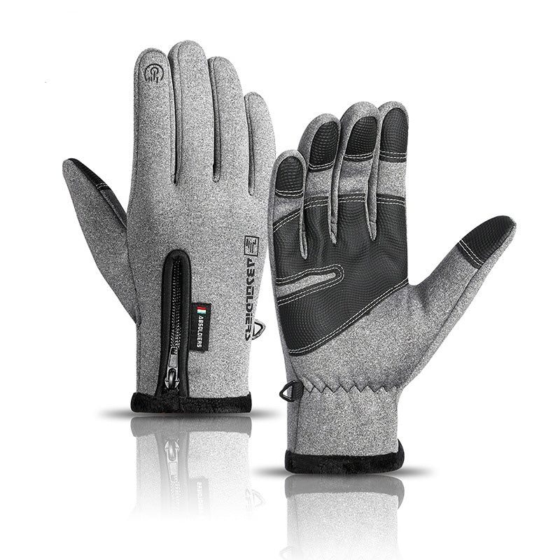 Waterproof winter gloves black touchscreen-compatible anti-slip grip insulated outdoor cold weather