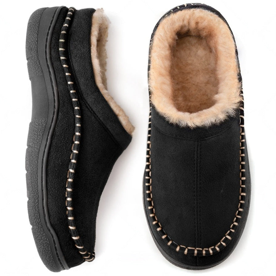 Men's orthopedic slippers with arch support, cozy fleece lining, wide fit, memory foam insole