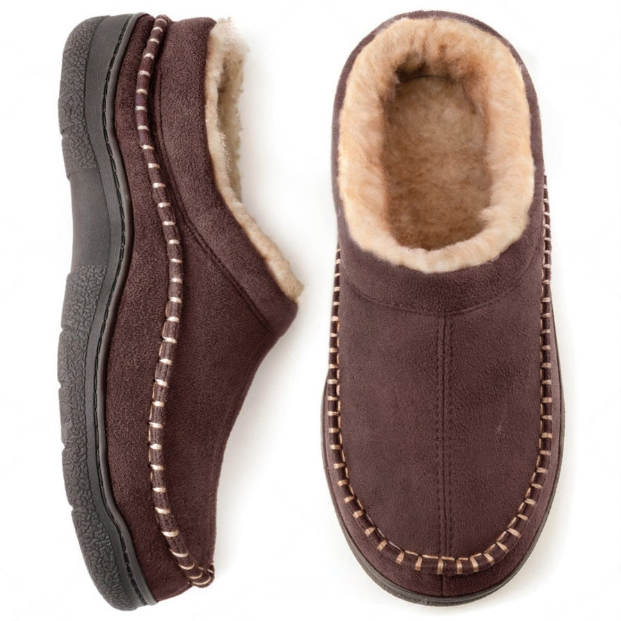 Men's orthopedic slippers with arch support, cozy fleece lining, wide fit, memory foam insole for indoor use