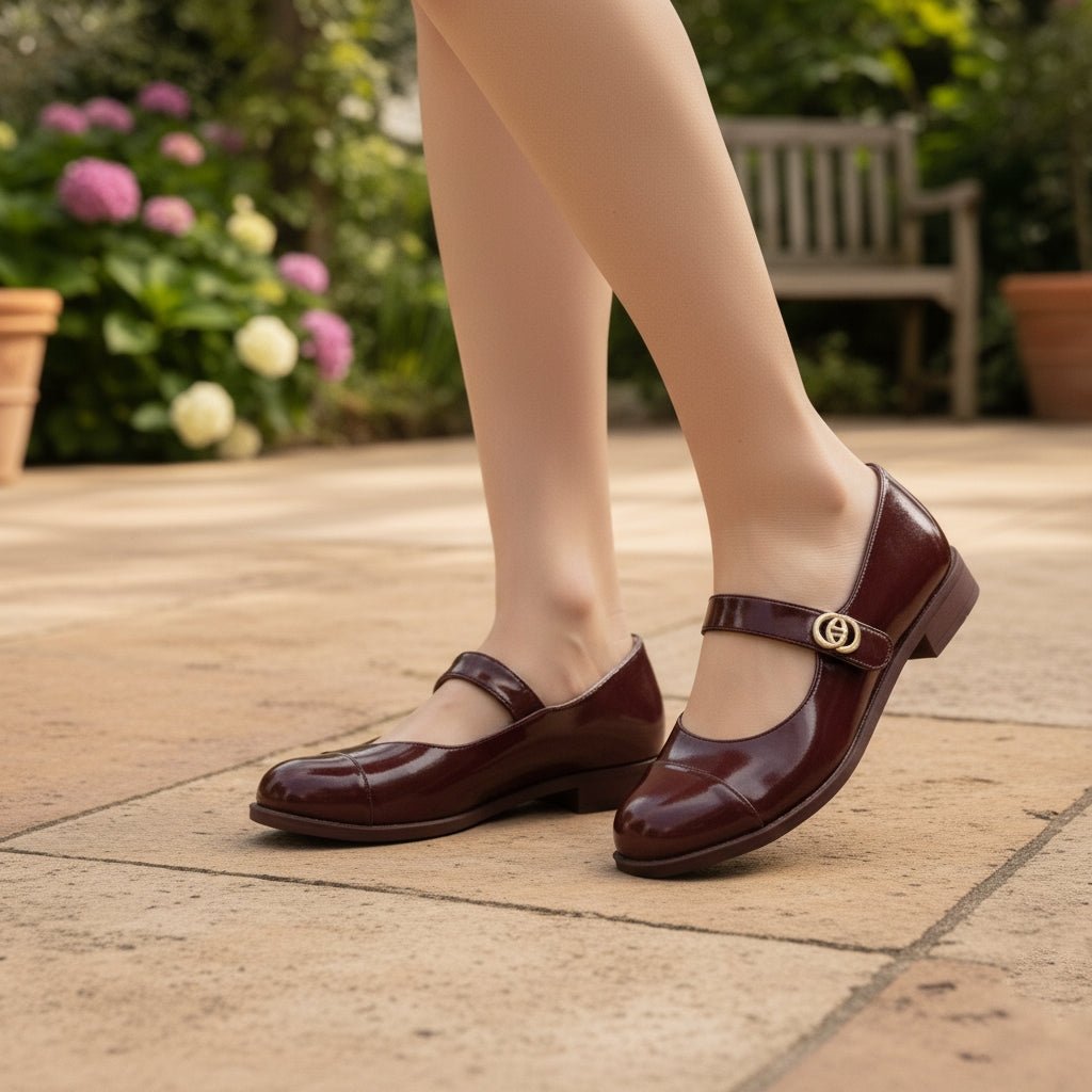 Women's black Mary Jane flats wide toe box orthopedic arch support comfort footbed everyday wear