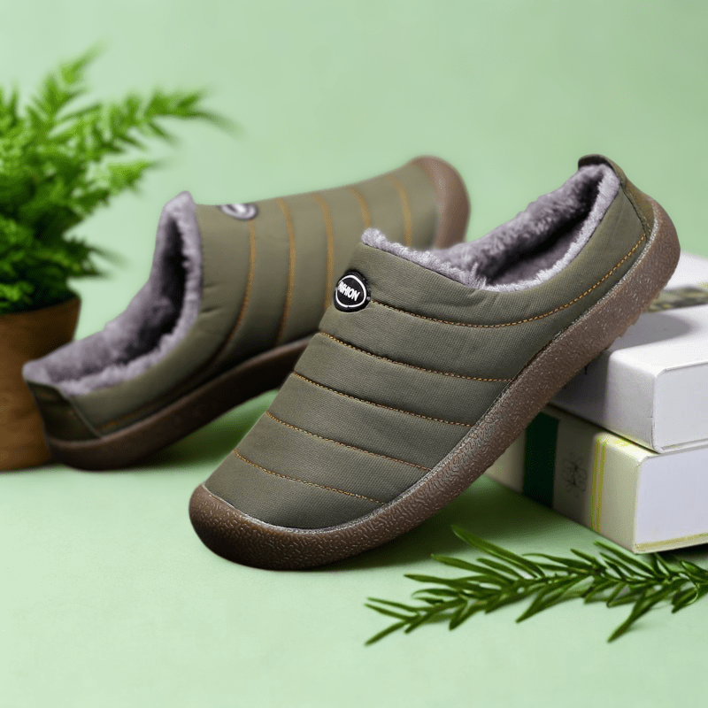 Unisex winter clogs fleece-lined waterproof non-slip memory foam insole all-day comfort