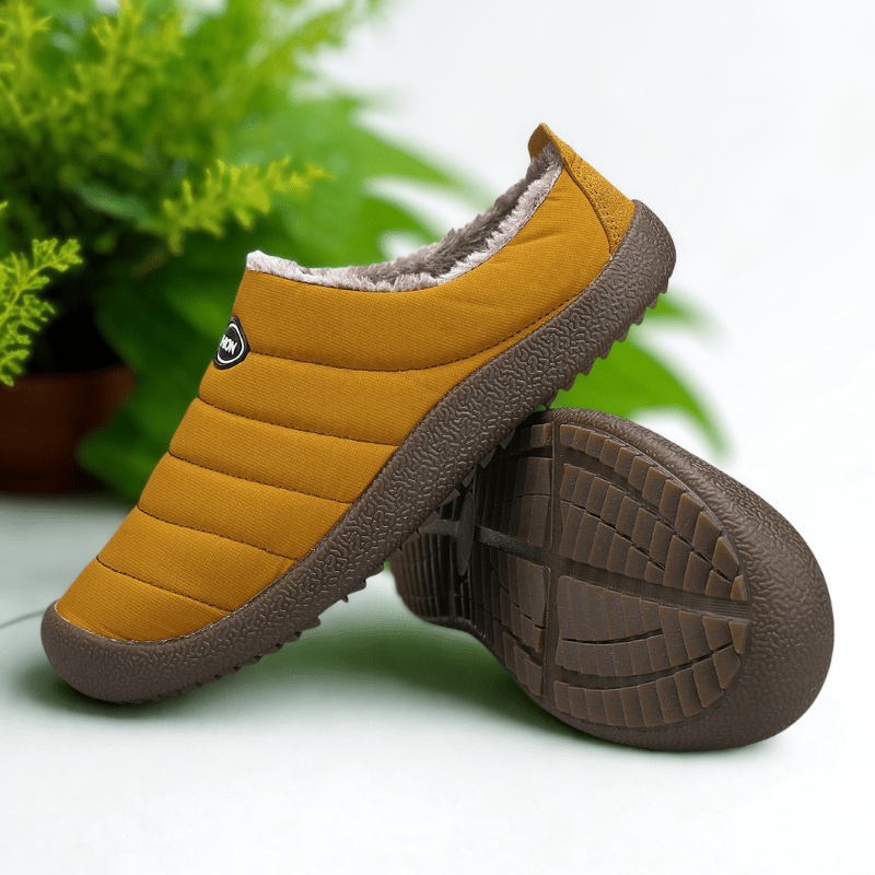 Unisex winter clogs fleece-lined waterproof non-slip memory foam insole cozy all-season comfort