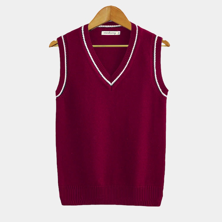 Men's cable knit sleeveless sweater vest V-neck smart casual layering essential