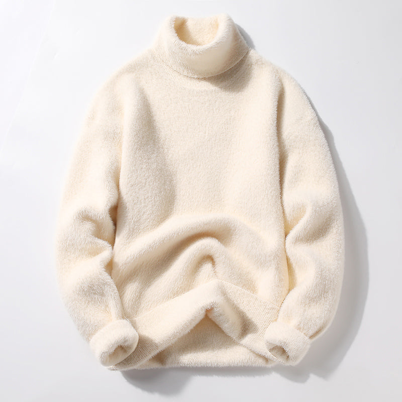 Il Sogno Alessandro Veneti cream high-collar sweater with cashmere-soft SilkenWeave poly-blend drape