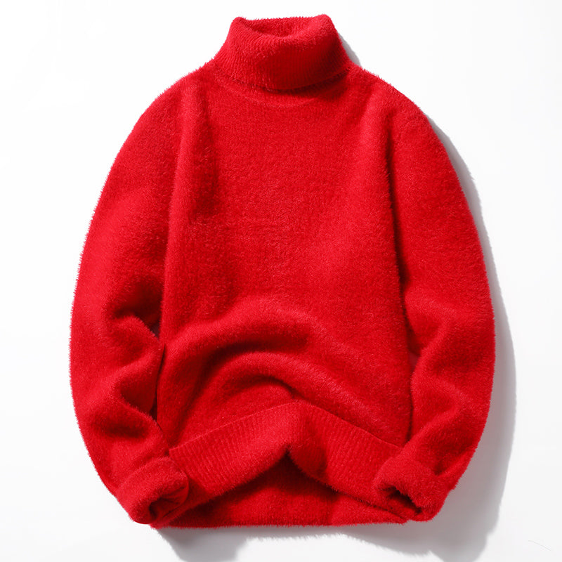 Il Sogno ivory turtleneck sweater by Alessandro Veneti cashmere-soft poly-blend high collar