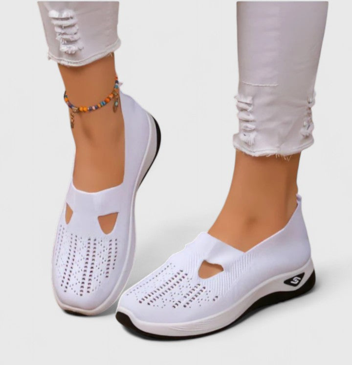 Kylie women's black slip-on shoes with comfort lift sole, sleek streamlined silhouette for everyday wear