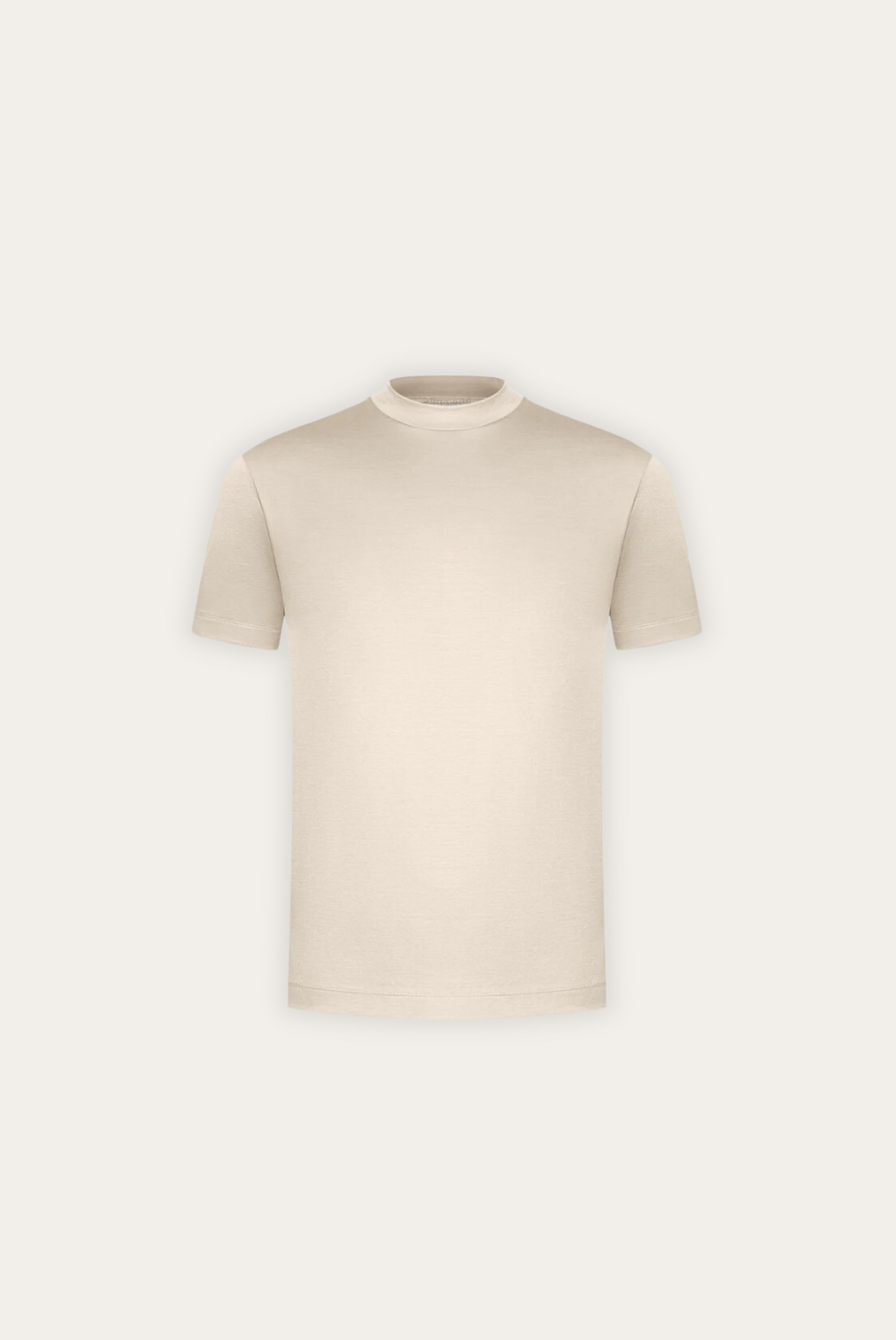 Army green mercerized cotton crew neck tee with luxurious 240 GSM subtle sheen for men