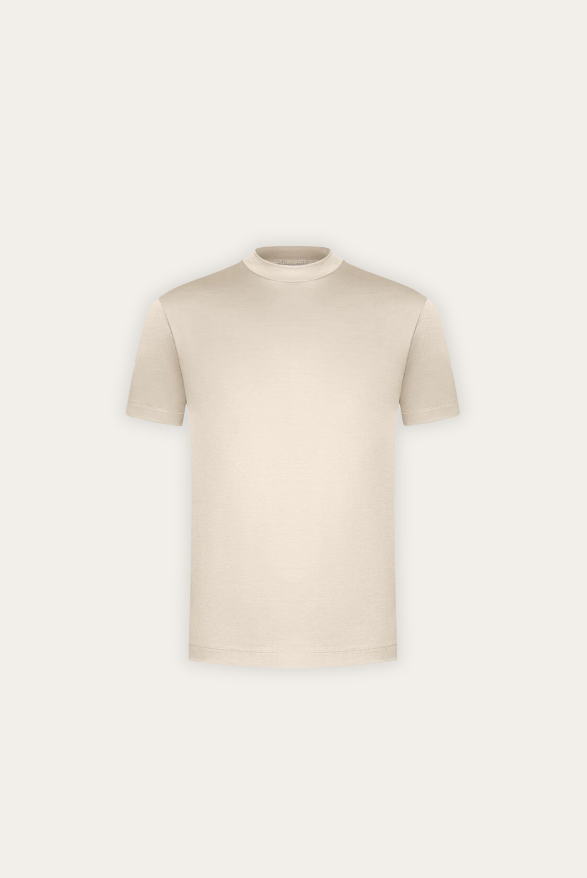 Army green mercerized cotton crew neck tee with luxurious 240 GSM subtle sheen for men