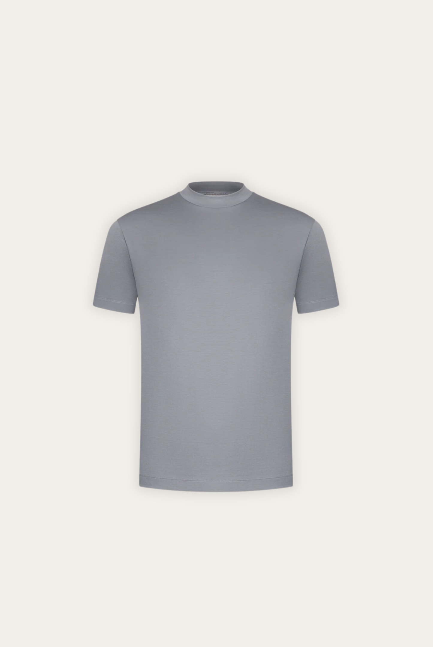 Army green mercerized cotton tee with luxurious shine, 240 GSM premium structured everyday fit