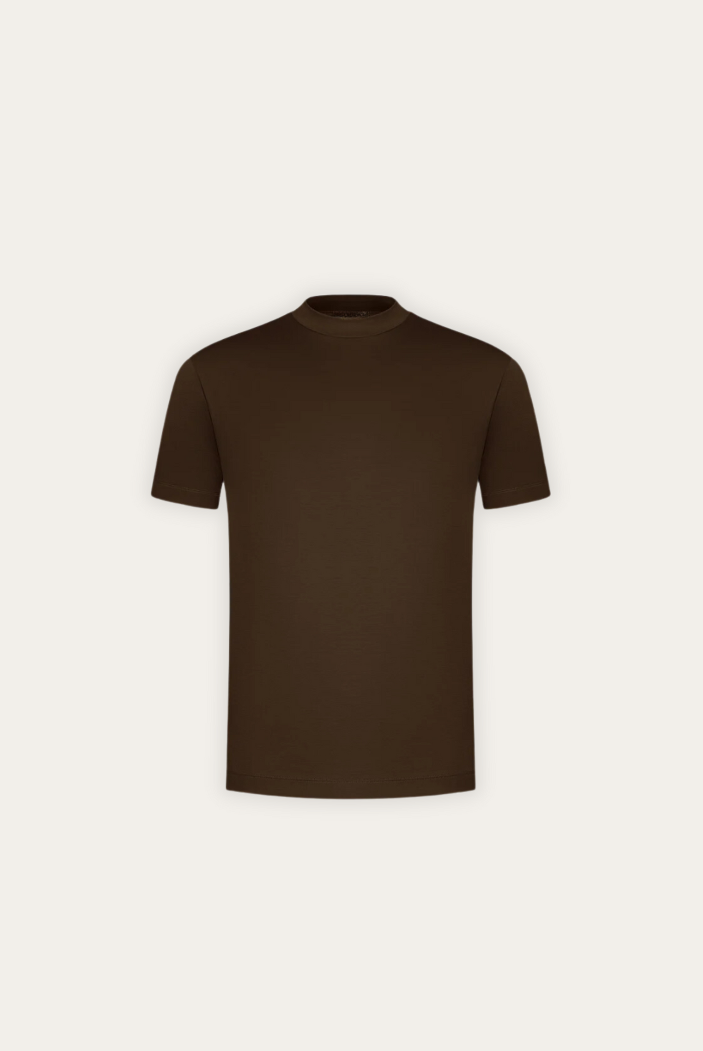 Army green mercerized cotton tee with luxurious shine, 240 GSM premium structured everyday fit