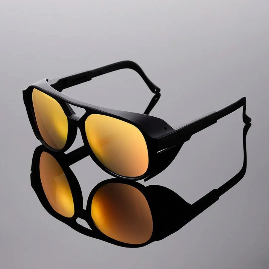 Infinity Edge unisex sunglasses round mirrored lenses translucent frame glare-reducing outdoor eyewear