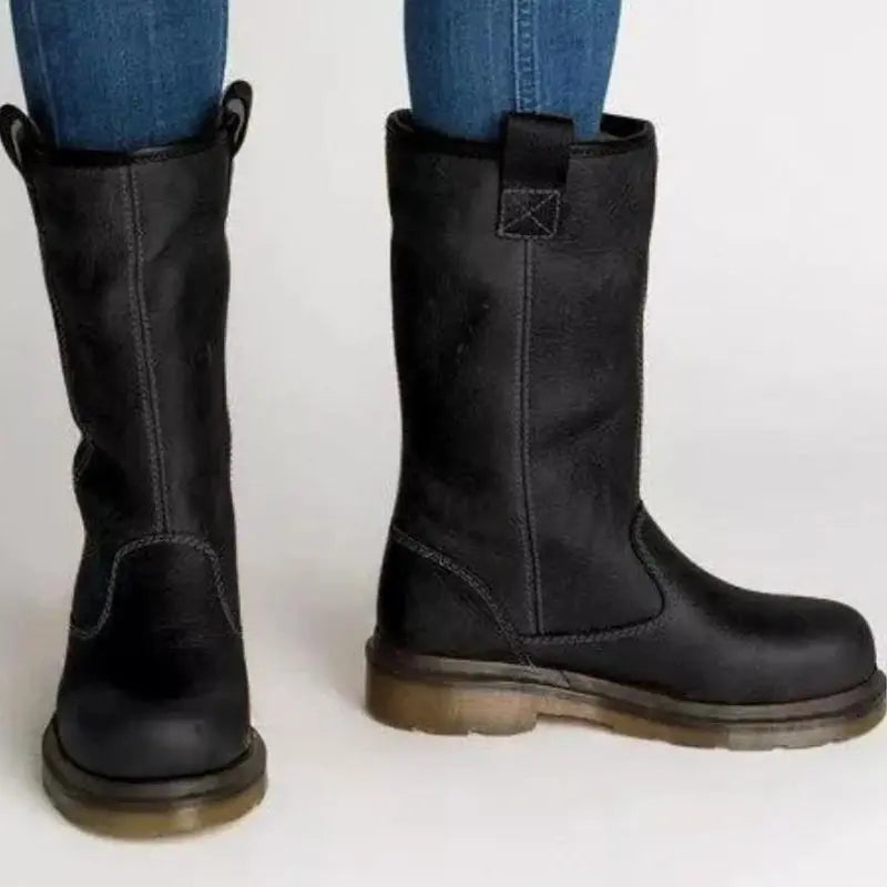 Women's insulated cowboy boots, mid-calf Western style with rugged outsole and cozy winter lining