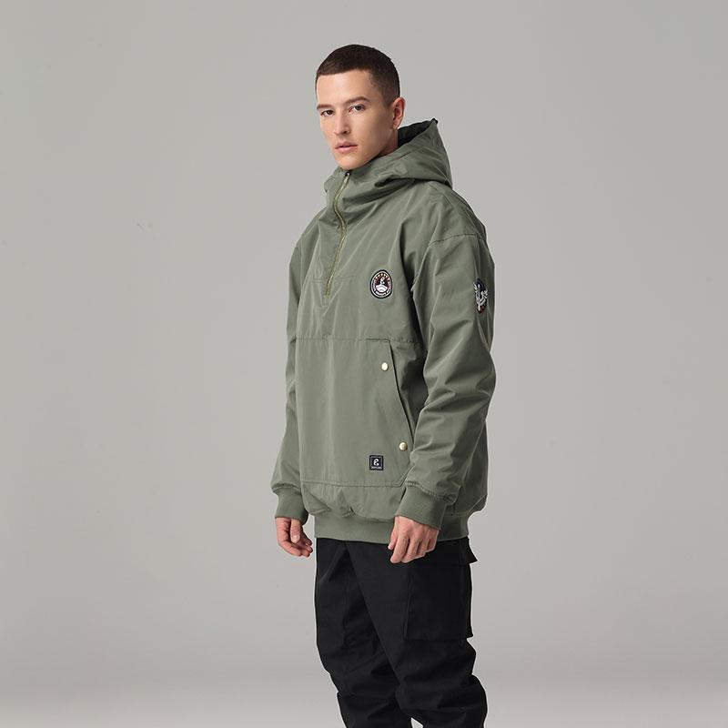 Searipe men's navy anorak fleece hooded jacket 10K waterproof mountain explorer pullover