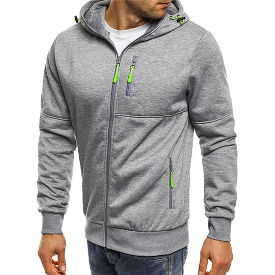 Jacks men's gray zip-up hoodie sweatshirt casual fit with full-zip closure for all-day comfort