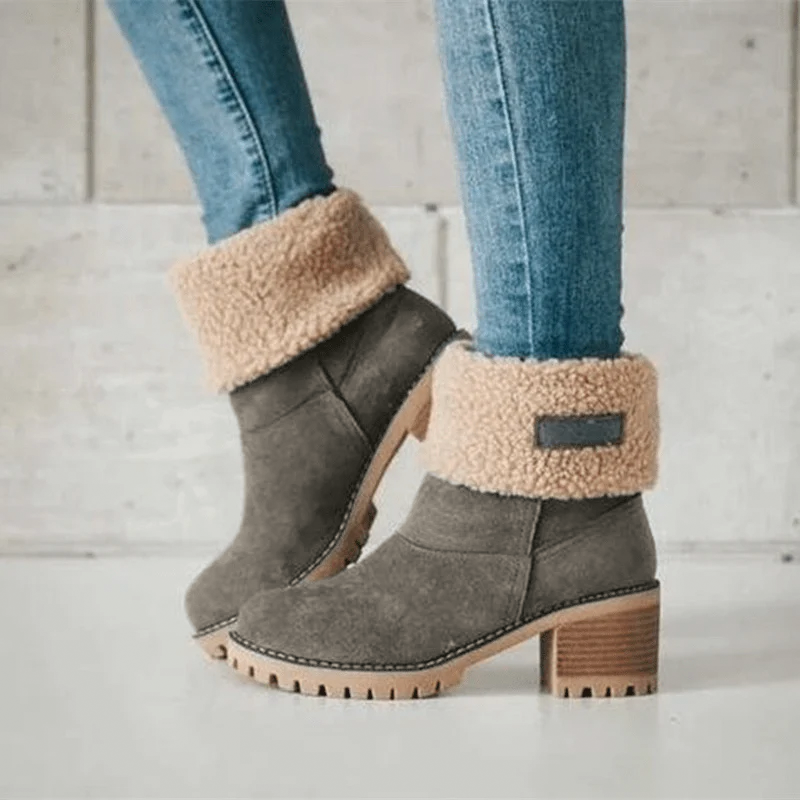 Reagan brown suede winter boots with warm cozy lining, rugged sole, and casual outdoor style
