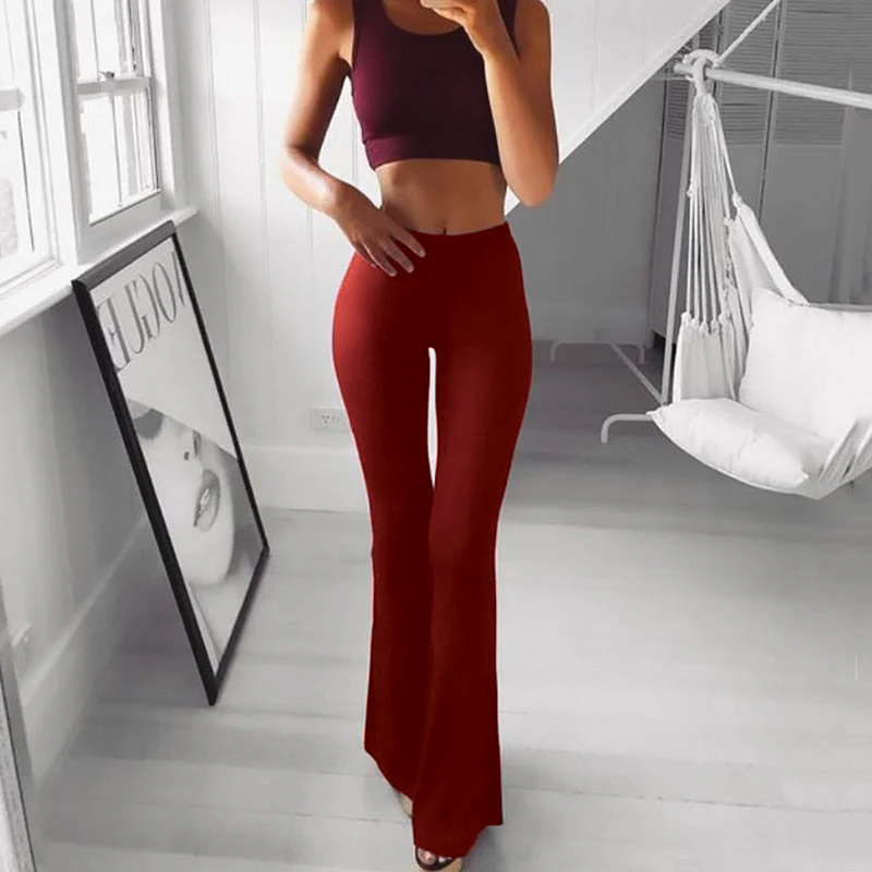 Hazel high-waist flare leg trousers women stretch tailored wide-leg day-to-night polished fit