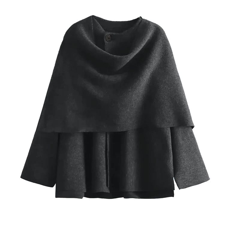Ariana asymmetric knit commuter coat warm cozy split detailing urban autumn winter layering