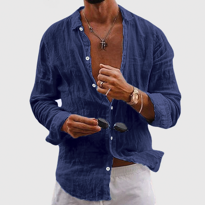 Women's white semi-sheer relaxed resort shirt lightweight textured long-sleeve warm-weather essential