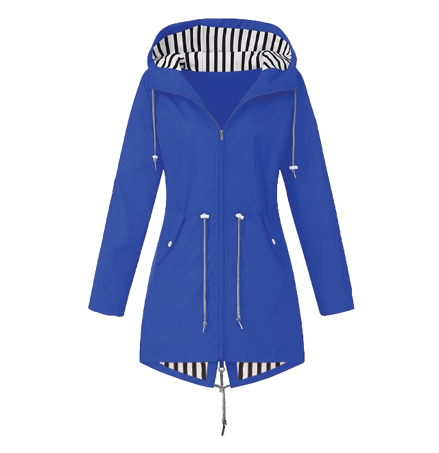 Women's lightweight windbreaker breathable polyester adjustable hood flattering silhouette spring jacket