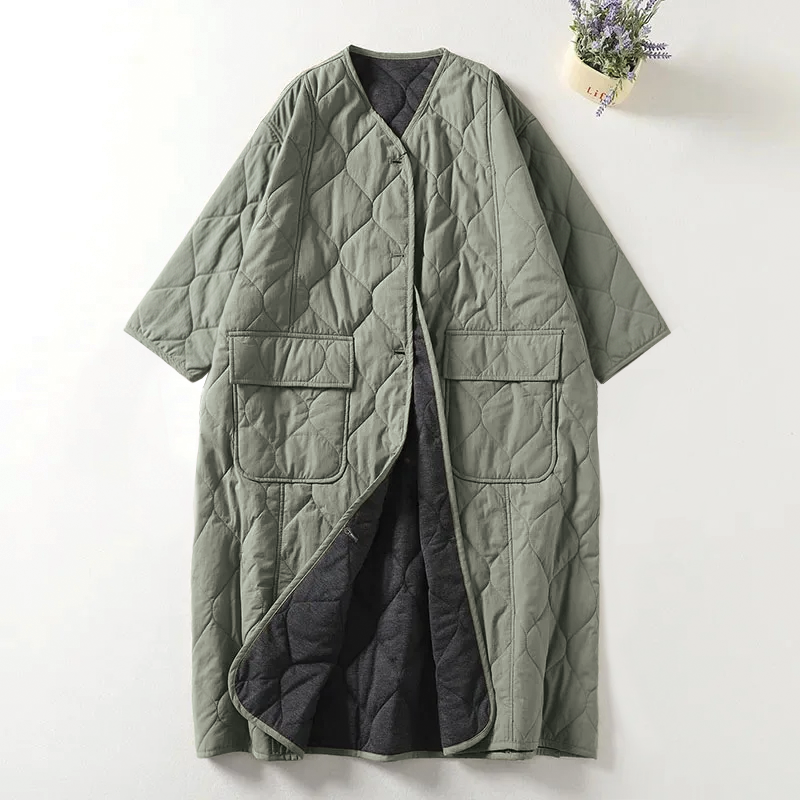 Women's lightweight quilted winter coat flattering silhouette in neutral tone for everyday elegance