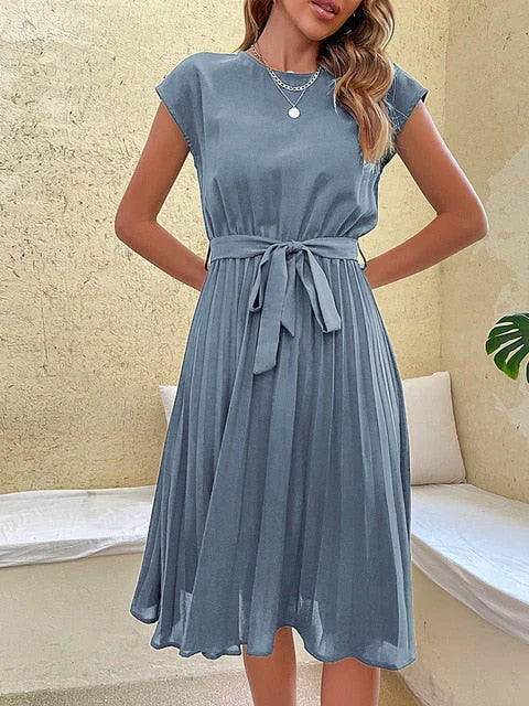 Jelica women's elegant summer dress lightweight fabric flattering silhouette day-to-evening versatile