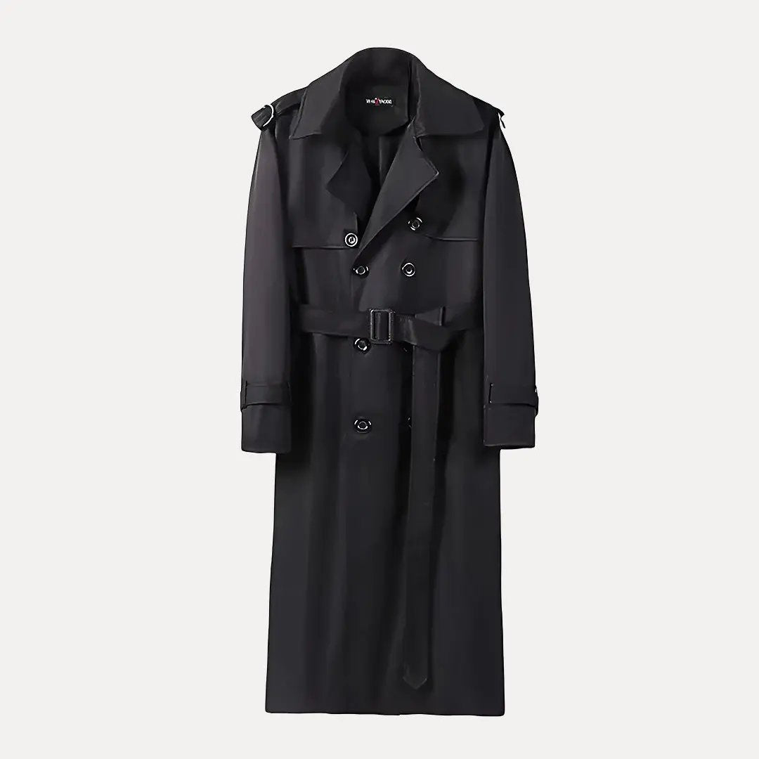 Women's over-the-knee trench coat long length classic British style business casual wardrobe essential