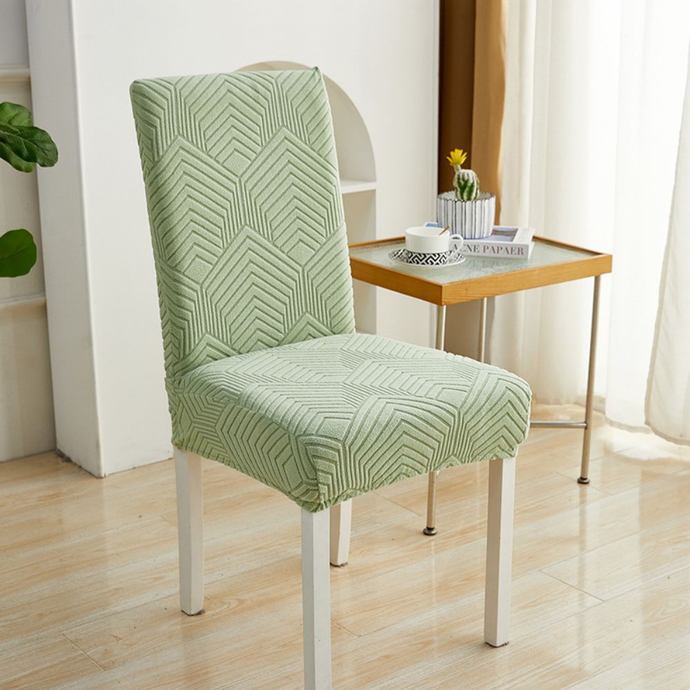 Elastic jacquard chair cover textured pattern stretch fabric modern dining room instant wrinkle-free fit