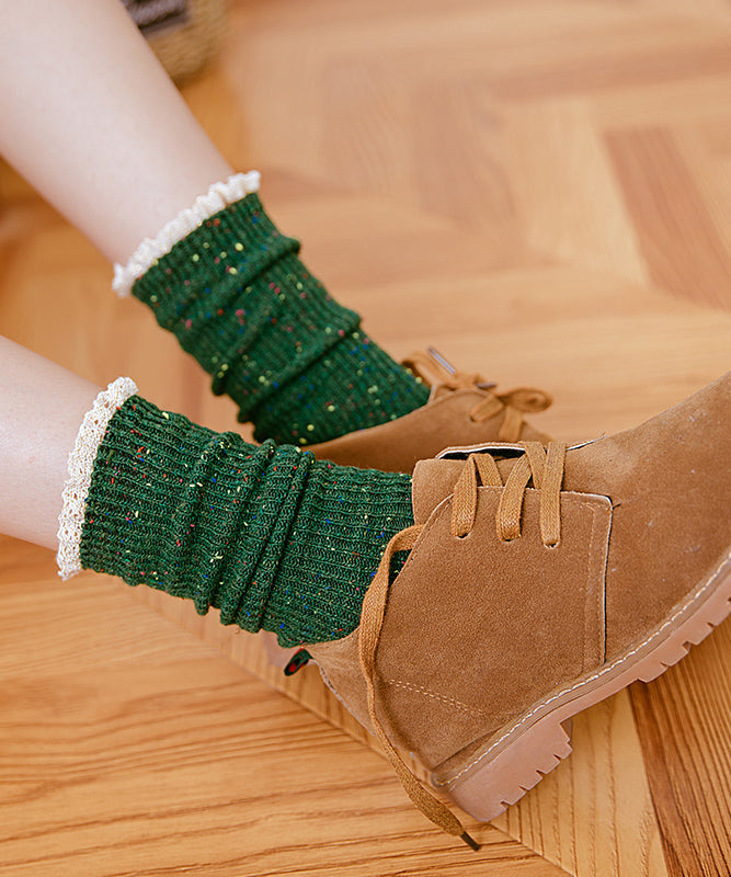 Chaussettes mi-mollet japonaises en patchwork de dentelle pour l'automne et l'hiver - Urbann-Vibe