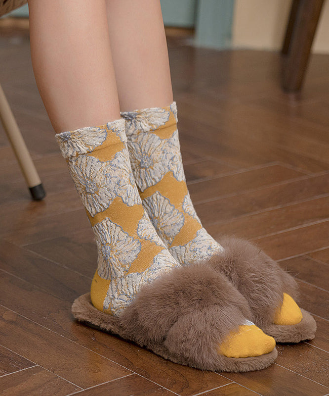 Chaussettes mi-mollet style japonais en jacquard doux pour l'automne - Urbann-Vibe