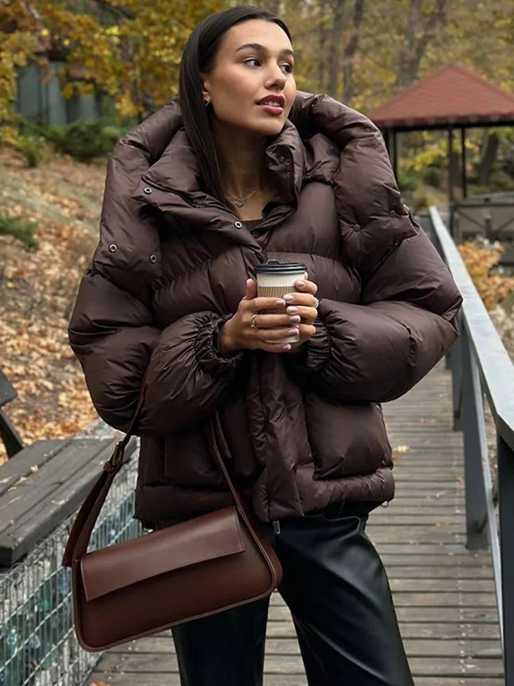 Charlotte oversized puffer jacket women cozy padded insulation modern street style cold weather warmth