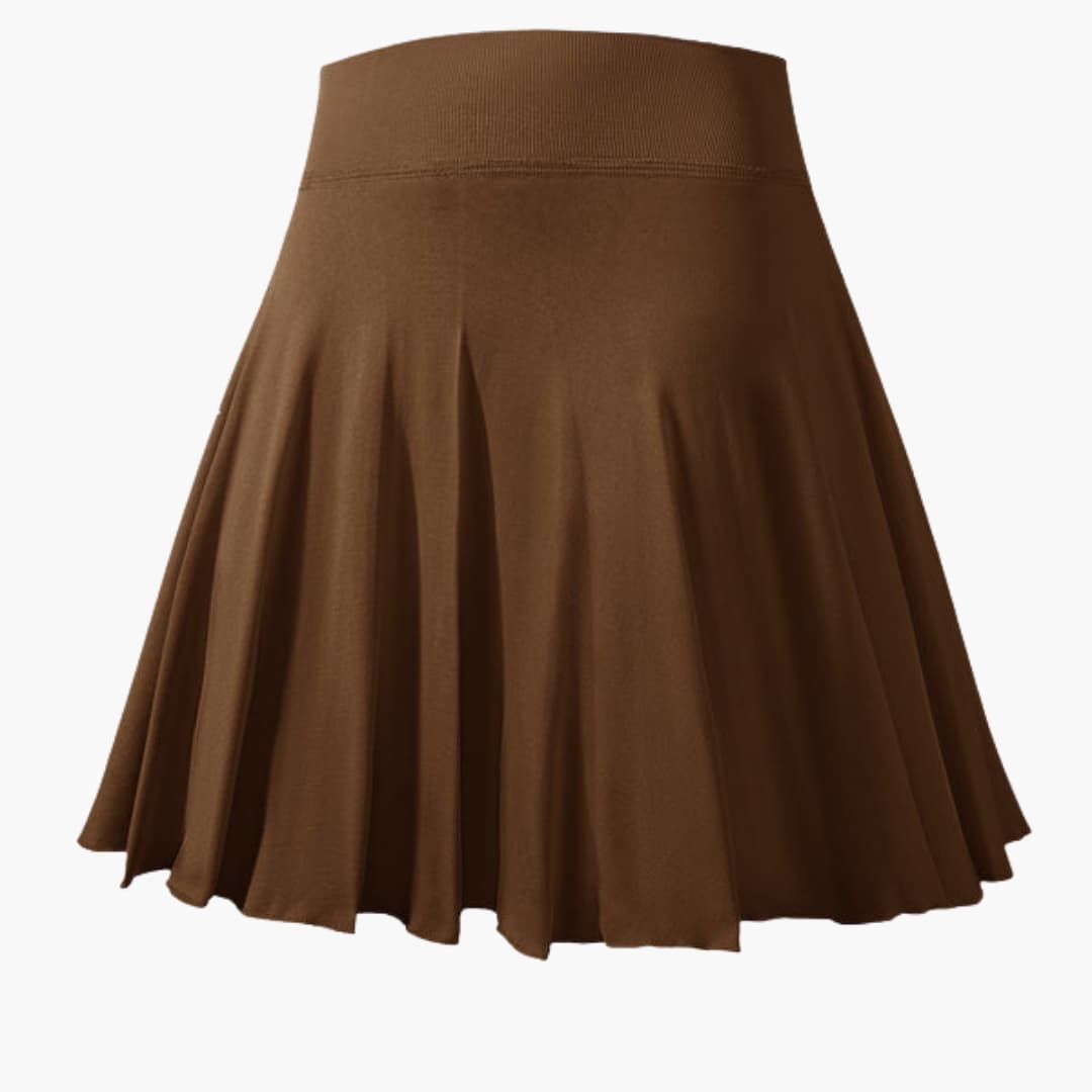 Women's pleated sports skirt with elastic waistband, pull-on fit, clean lines for active wear