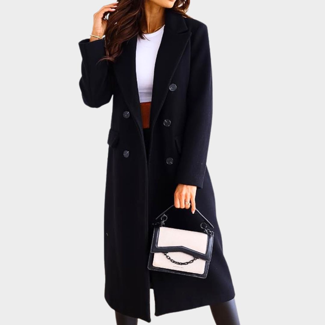 Women's classic wool tweed coat timeless silhouette clean lines elegant everyday outerwear
