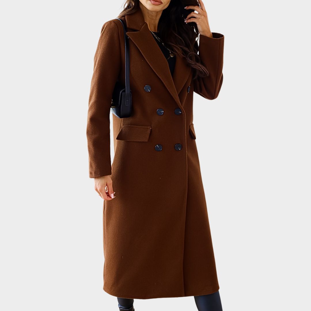 Women's Meena classic wool tweed coat timeless silhouette with clean lines everyday elegance