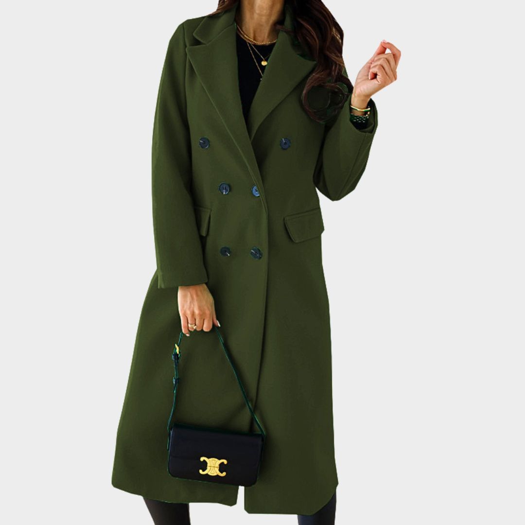 Women's classic wool tweed coat timeless silhouette clean lines elegant everyday outerwear essential
