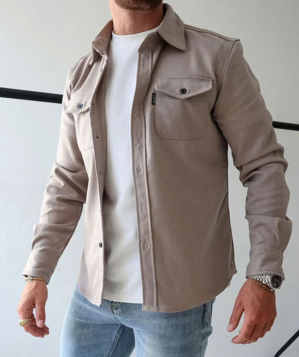 Kayzens men's modern slim-fit dress shirt, versatile sustainable design for office or casual wear