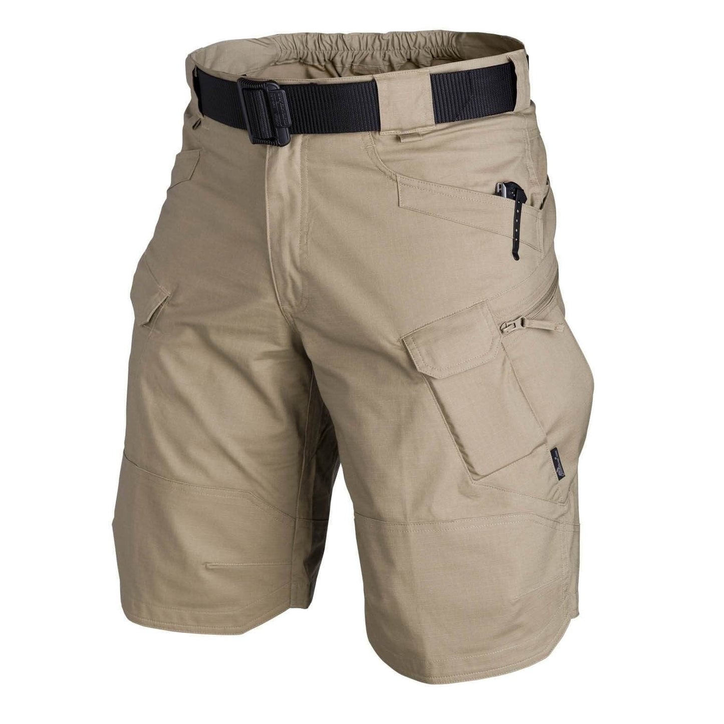 Men's lightweight outdoor hiking shorts neutral tone multi-pocket adventure travel casual sport cut