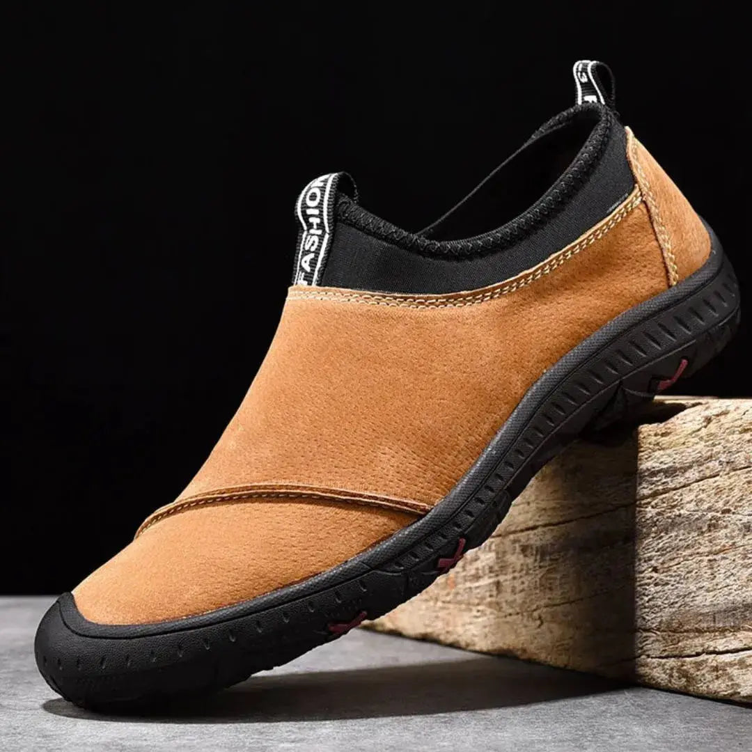 Men's slip-on suede loafers in urban style with breathable lining and anti-slip grip sole