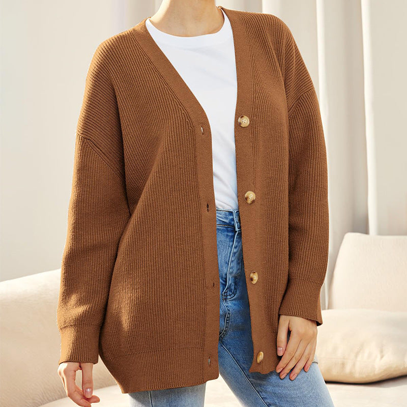 Women's longline knit cardigan cozy fitted silhouette everyday elegance premium soft fabric
