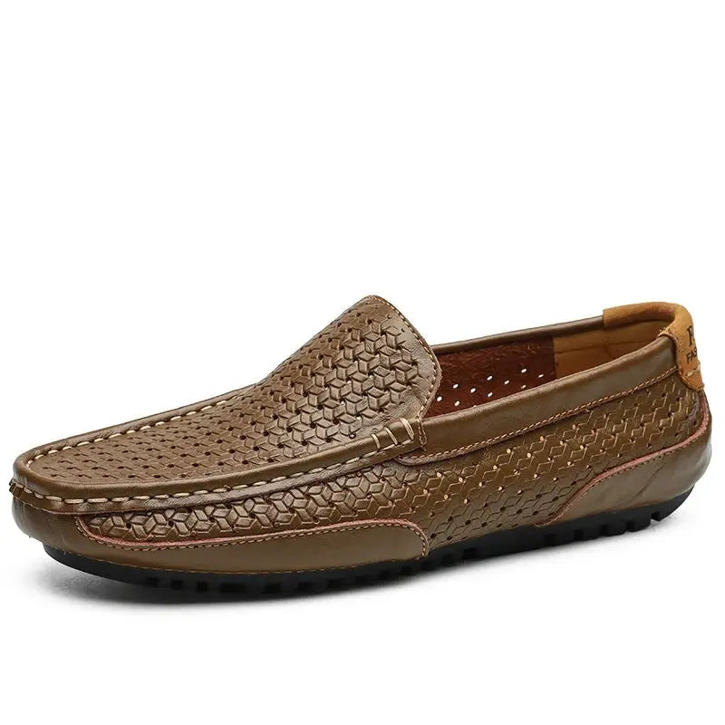 Majestic unisex leather loafers slip-on style cushioned insole breathable professional comfort shoes