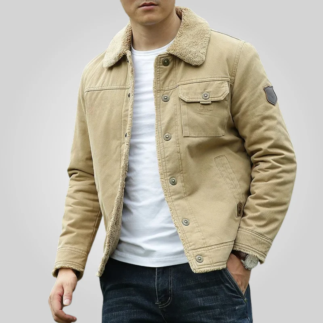 William stylish jacket fleece-lined breathable everyday wear durable warm versatile zip-up coat