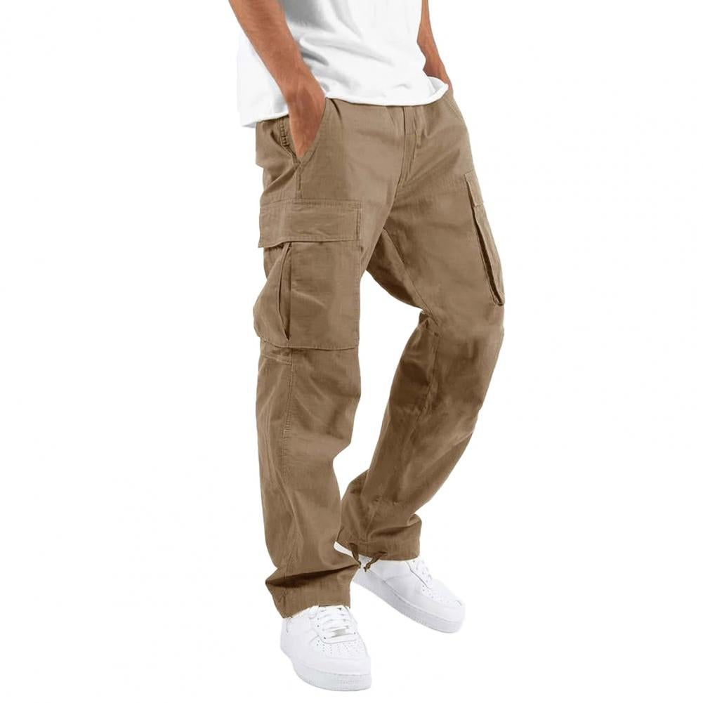 Unisex straight leg cargo pants relaxed breathable silhouette with multi-pocket design for everyday casual wear